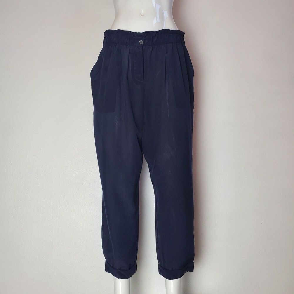 J. Crew Navy Blue Silk Trousers